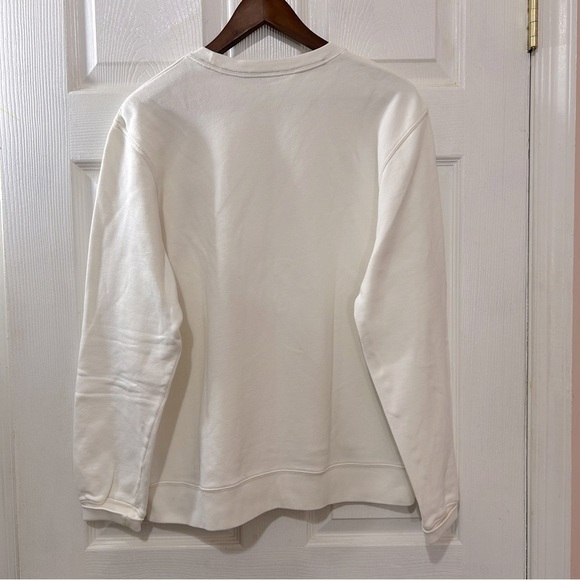 Tommy Hilfiger Crewneck Sweatshirt Cream Navy Size Large Y2K - Picture 2 of 8